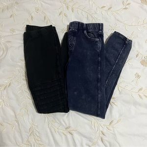 Tucker + Tate Navy Blue and Black Legging Styled Jeggings, 8